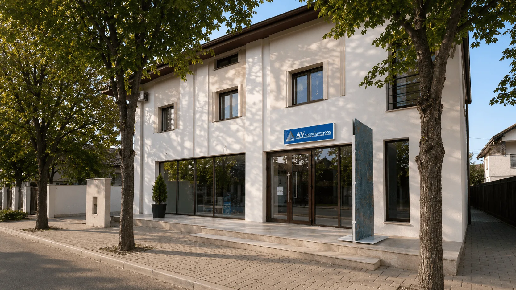 Fațada sediului AILIMEVASS CONSTRUCT din Bistrița